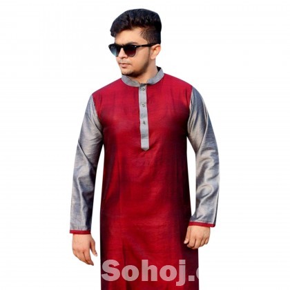 Semi Long Cotton Panjabi For Men